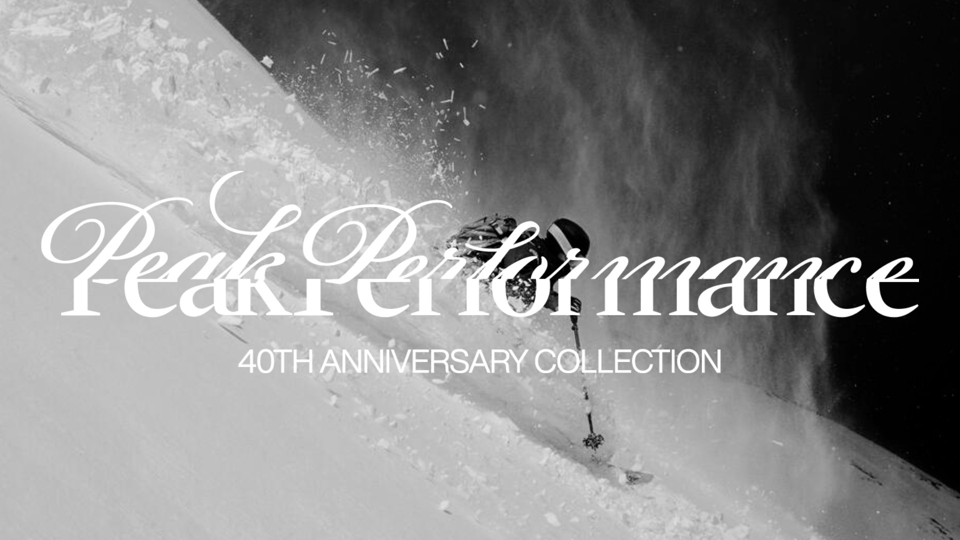 Sciatore nella neve fresca — Peak Performance 40th Anniversary Collection